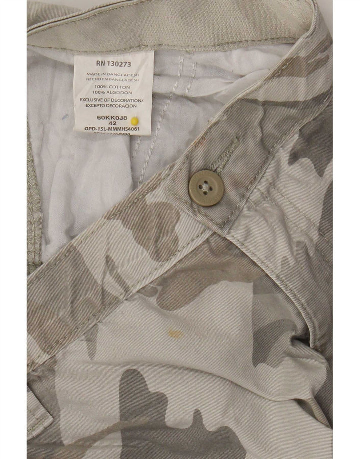 Wrangler Mens Cargo Shorts W42 2XL Grey Camouflage Cotton