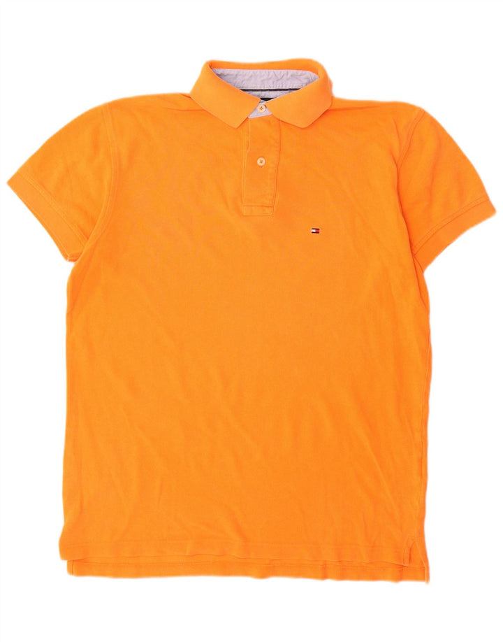 Tommy Hilfiger Mens Polo Shirt Small Orange Cotton