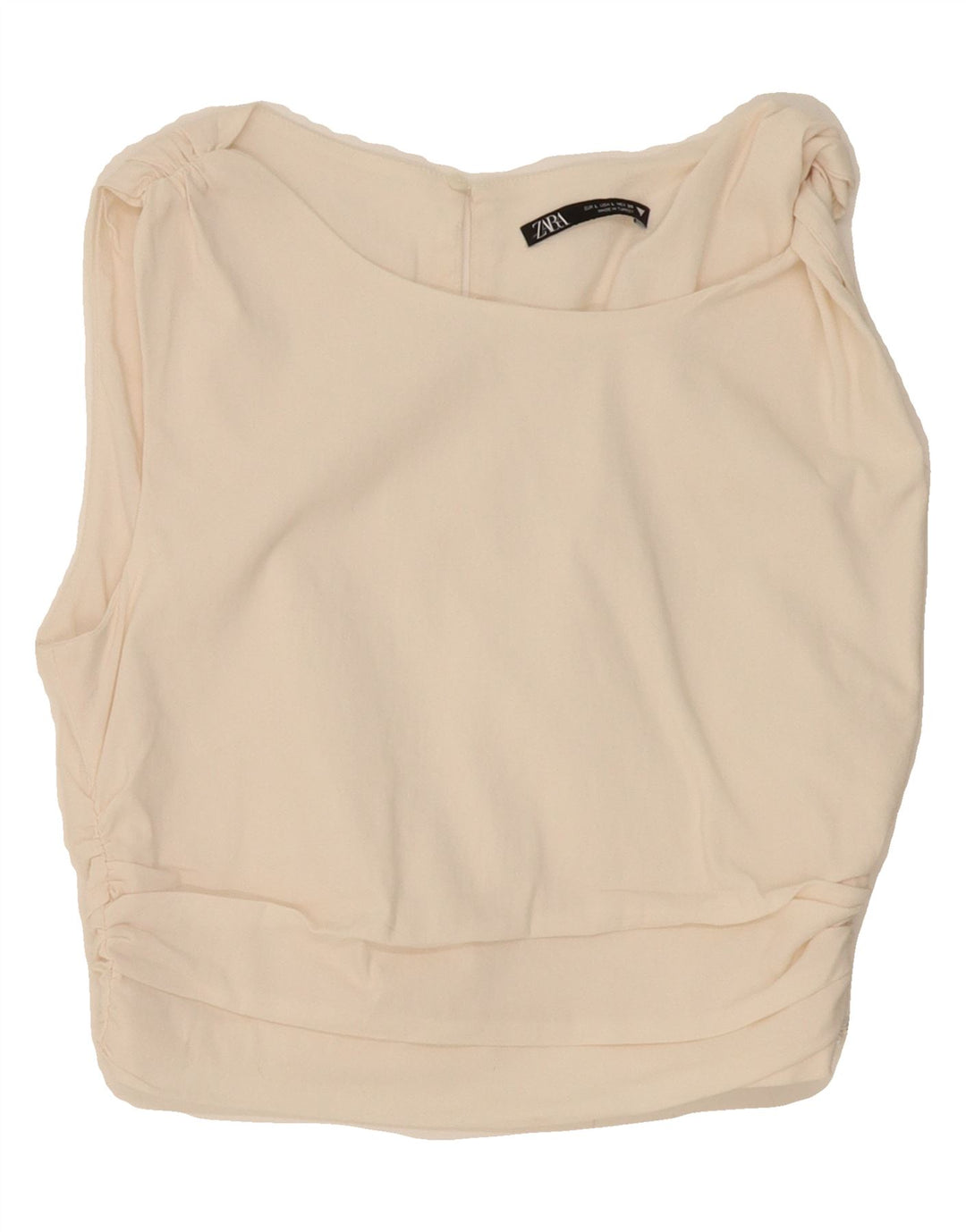 ZARA Womens Crop Sleeveless Blouse Top UK 14 Large Off White Vintage Zara and Second-Hand Zara from Messina Hembry 