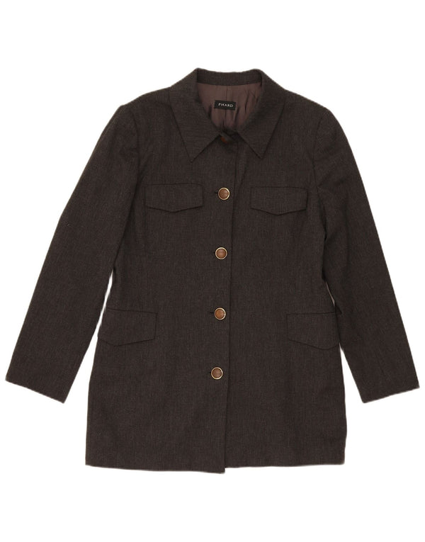 Phard Womens 5 Button Blazer Jacket UK 16 Large Grey Wool