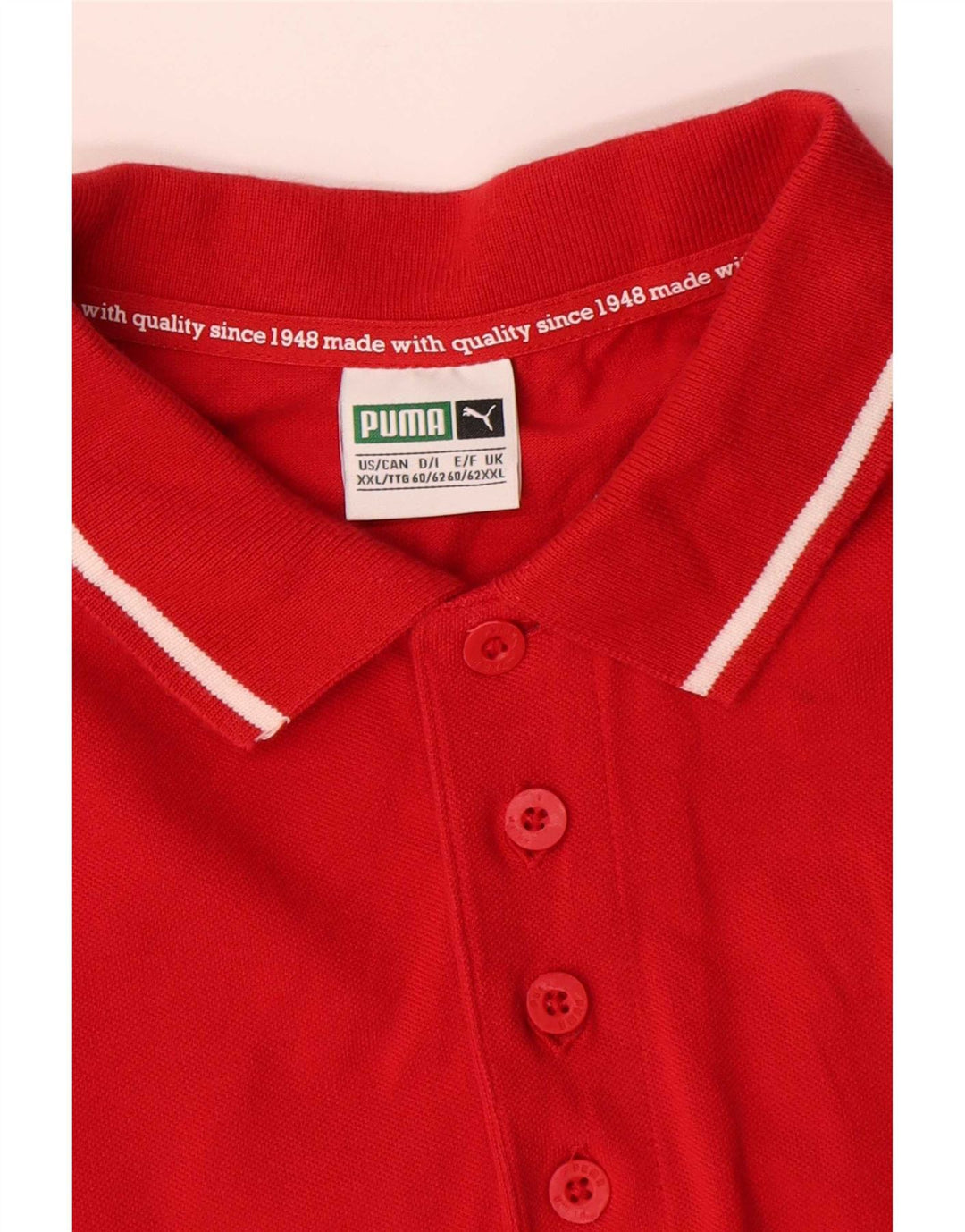 Puma Mens Polo Shirt 2XL Red Cotton