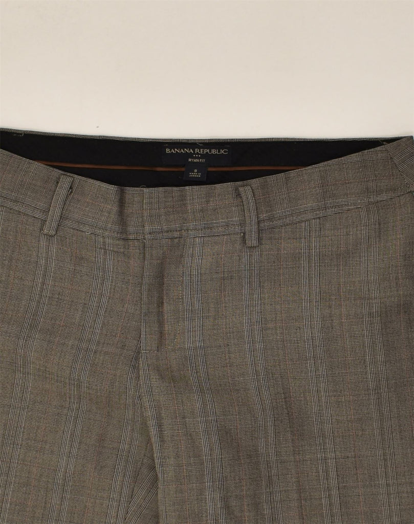 BANANA REPUBLIC Womens Wide Leg Suit Trousers US 8 Medium W34 L30 Grey | Vintage Banana Republic | Thrift | Second-Hand Banana Republic | Used Clothing | Messina Hembry 