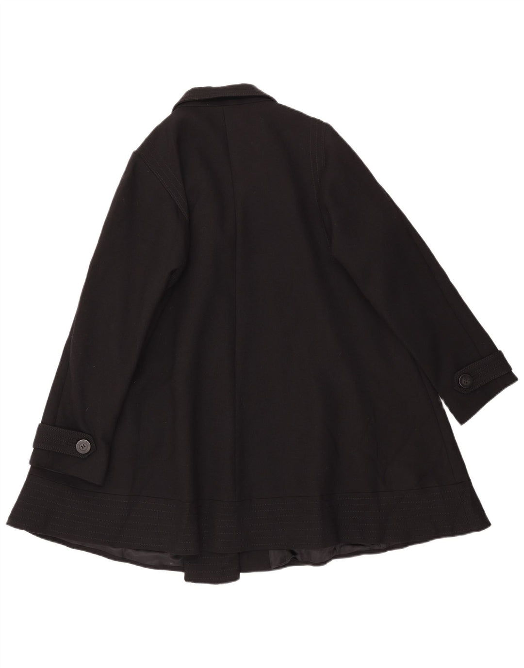 Reiss Womens Loose Fit Overcoat UK 14 Medium Black Cotton