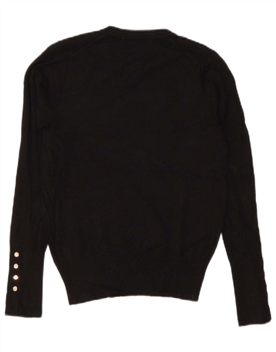Zara Womens Crew Neck Jumper Sweater UK 10 Small Black Viscose