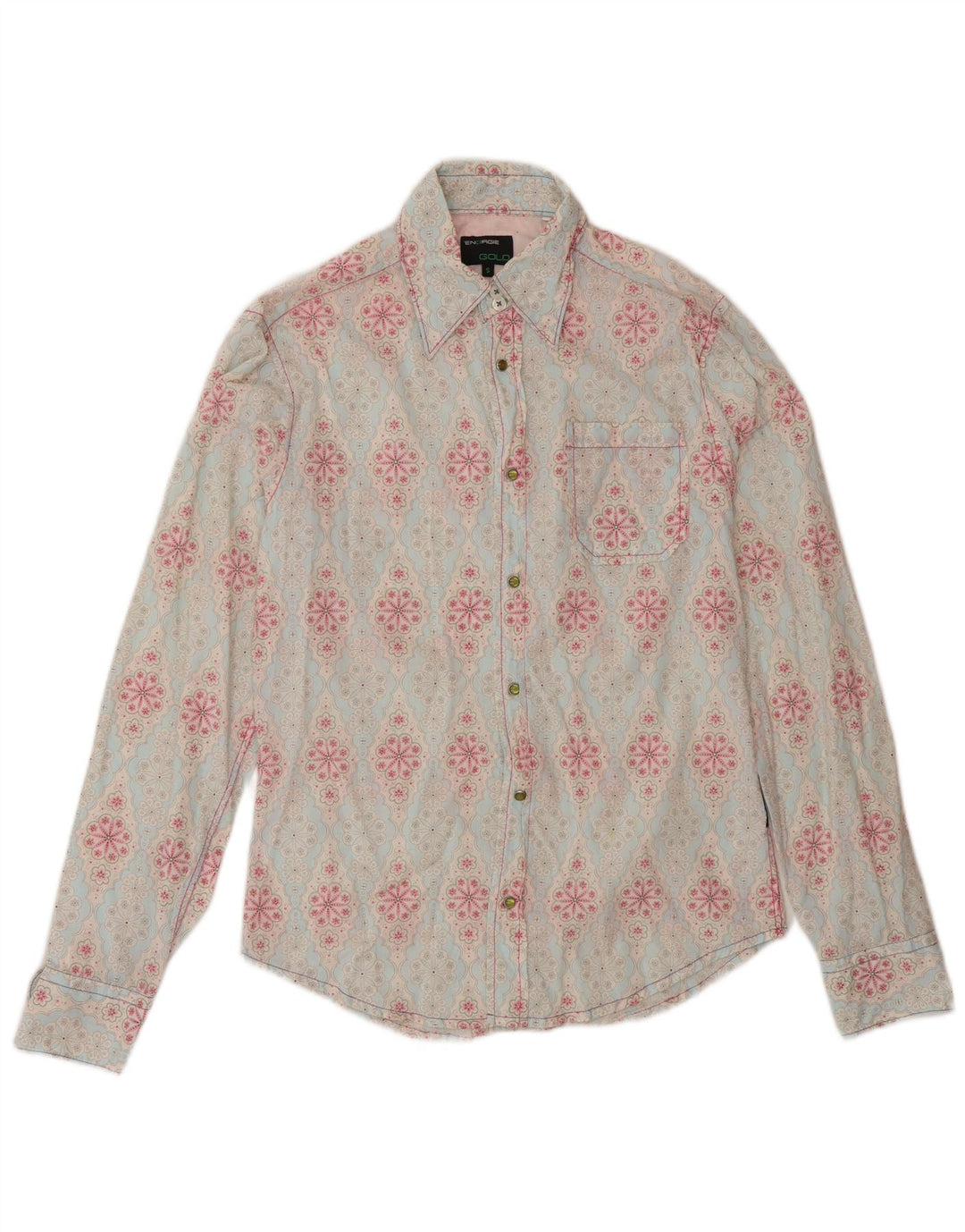 Energie Mens Shirt Small Blue Floral