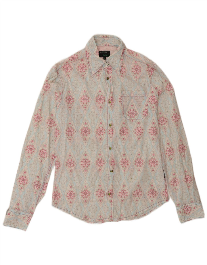 Energie Mens Shirt Small Blue Floral