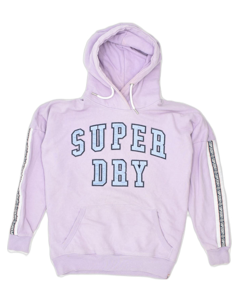 SUPERDRY Womens Oversized Graphic Hoodie Jumper UK 10 Small Pink Sports | Vintage | Thrift | Second-Hand | Used Clothing | Messina Hembry 