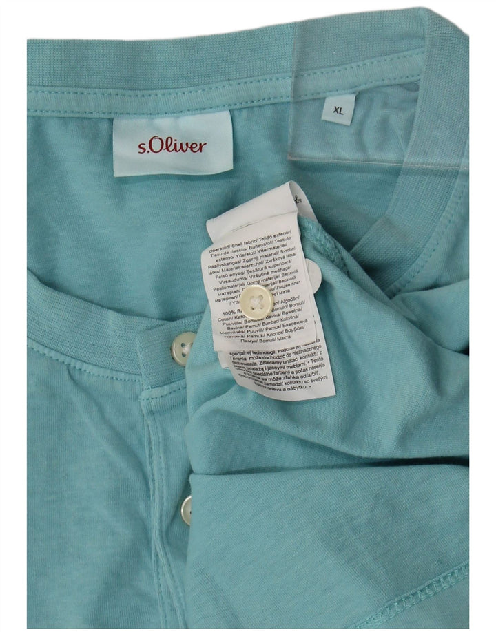S.Oliver Mens T-Shirt Top XL Blue Cotton
