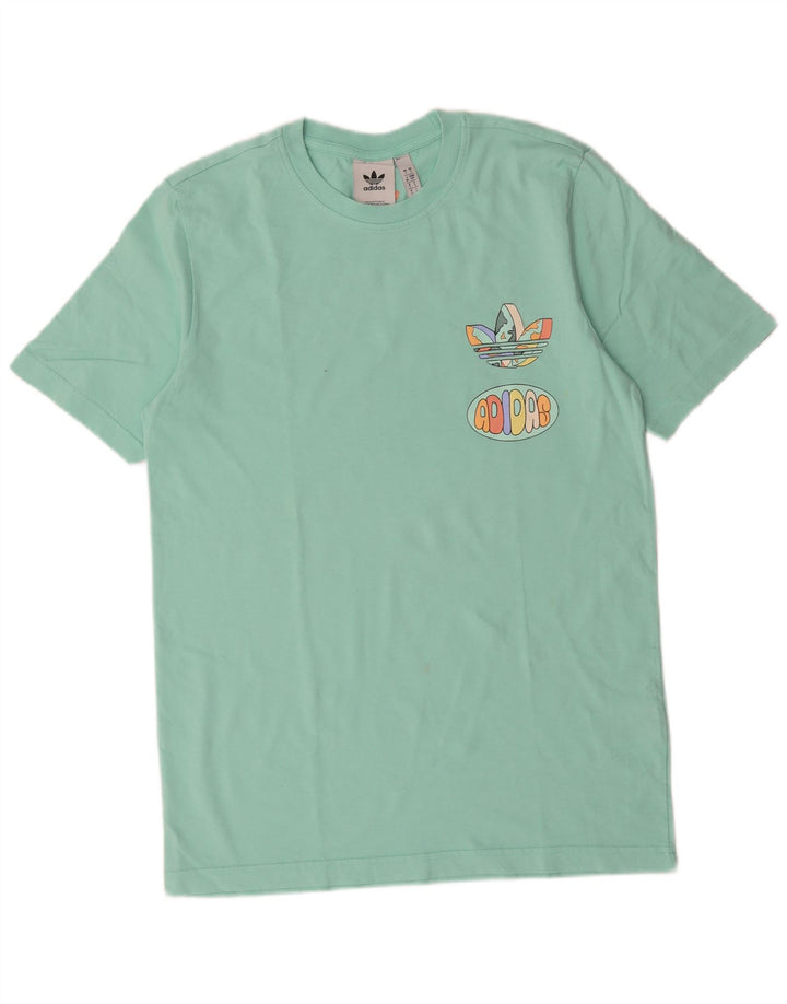 Adidas Mens Graphic T-Shirt Top Small Green Cotton