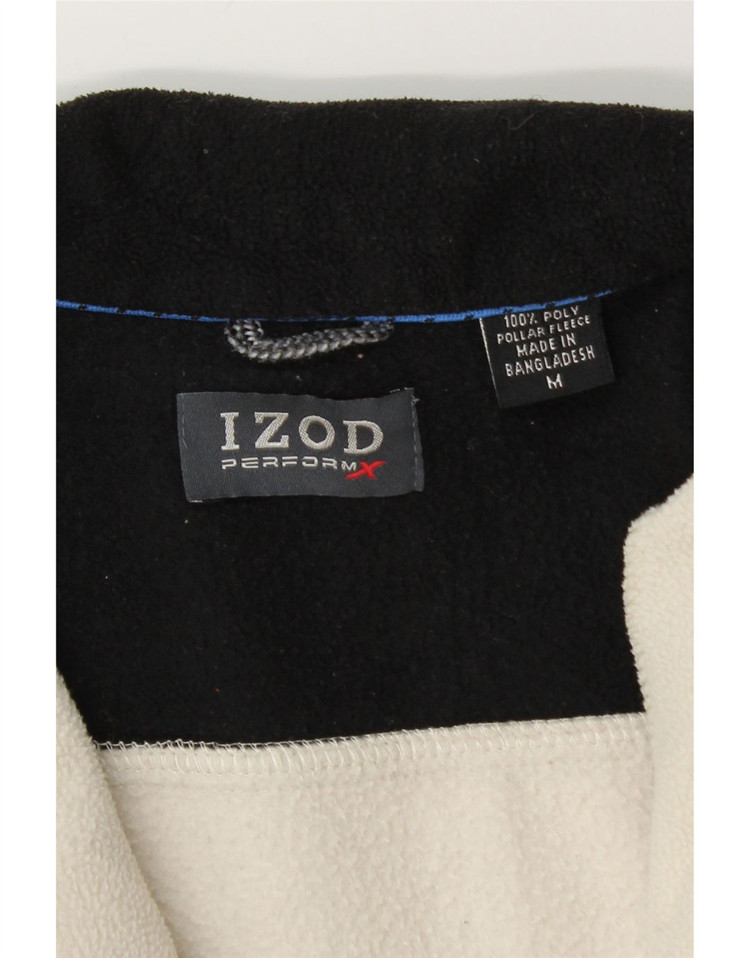 IZOD Mens Fleece Jacket UK 38 Medium White Colourblock Polyester