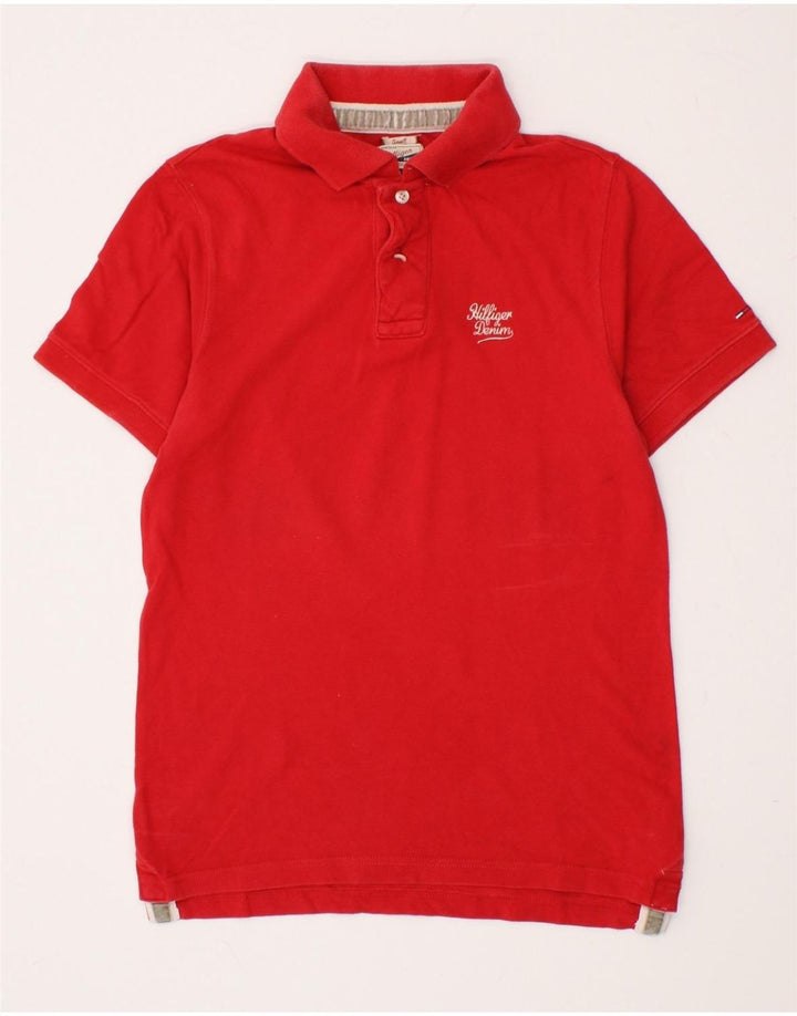 TOMMY HILFIGER Mens Polo Shirt Small Red Cotton Vintage Tommy Hilfiger and Second-Hand Tommy Hilfiger from Messina Hembry 