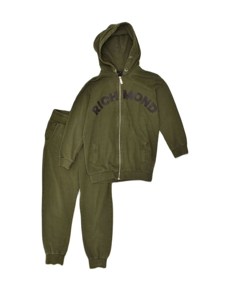 RICHMOND Boys Graphic Full Tracksuit 11-12 Years Green Cotton | Vintage Richmond | Thrift | Second-Hand Richmond | Used Clothing | Messina Hembry 