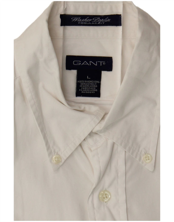 Gant Mens Short Sleeve Regular Fit Shirt Large White Cotton