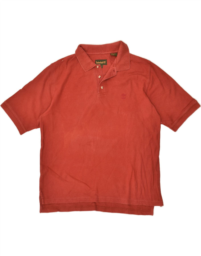 TIMBERLAND Mens Polo Shirt Large Red Cotton | Vintage Timberland | Thrift | Second-Hand Timberland | Used Clothing | Messina Hembry 