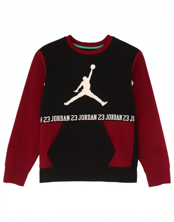 Jordan Boys Sweatshirt Jumper 12-13 Years Large Black Colourblock Sports