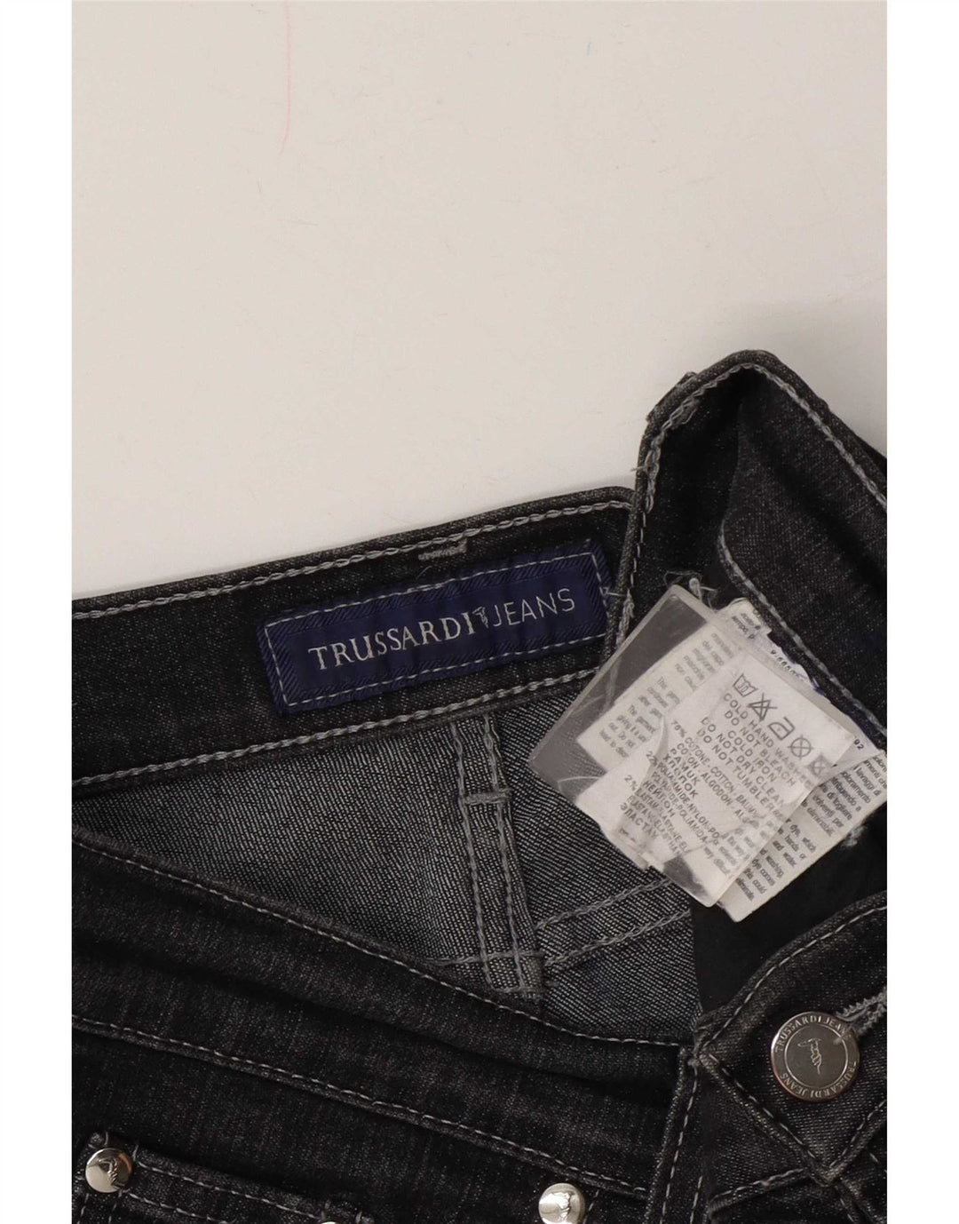 Trussardi Womens Straight Jeans W28 L30 Grey Cotton