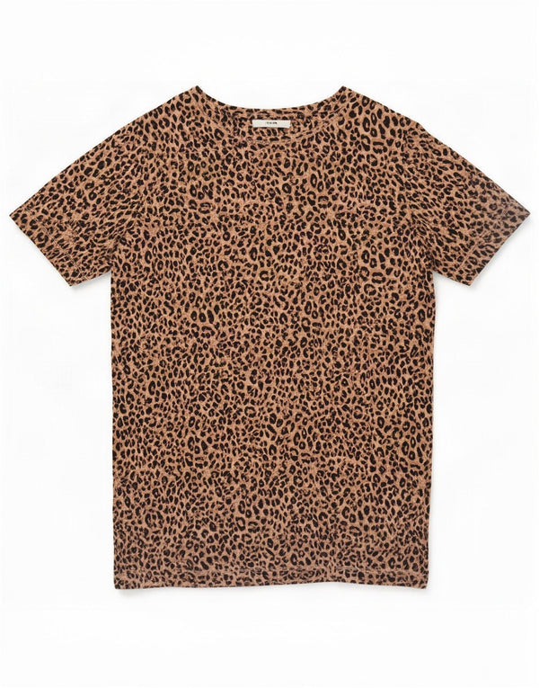 Marks & Spencer Womens T-Shirt Dress UK 16 Large Brown Animal Print