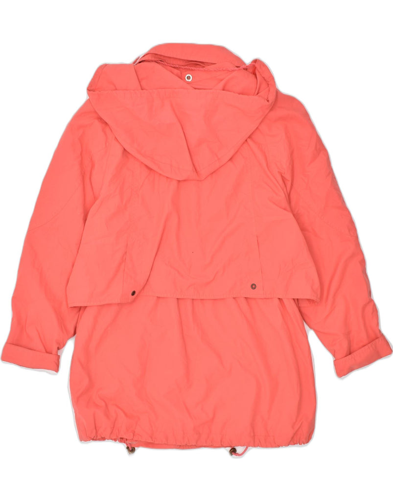 VINTAGE Womens Oversized Hooded Parka Jacket UK 12 Medium Orange Polyester | Vintage | Thrift | Second-Hand | Used Clothing | Messina Hembry 