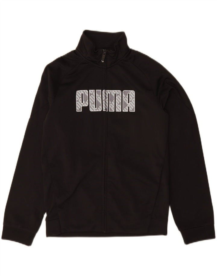 PUMA Boys Graphic Tracksuit Top Jacket 11-12 Years Black