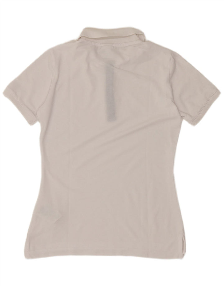 Champion Womens Polo Shirt UK 12 Medium White Cotton