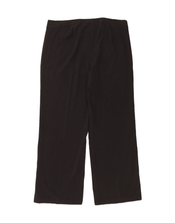 Marks & Spencer Womens High Waist Wide Leg Trousers UK 18 XL W38 L30 Black