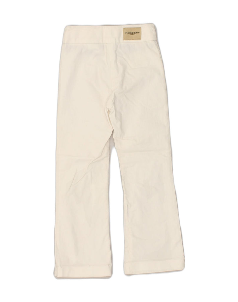 BURBERRY Girls Bootcut Casual Trousers 5-6 Years W20 L19 White Cotton | Vintage Burberry | Thrift | Second-Hand Burberry | Used Clothing | Messina Hembry 