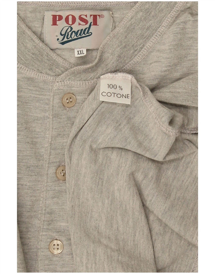 Vintage Mens T-Shirt Top 2XL Grey Flecked Cotton