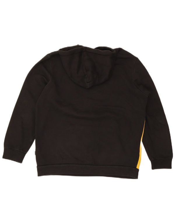Puma Mens Hoodie Jumper Medium Black Colourblock Cotton