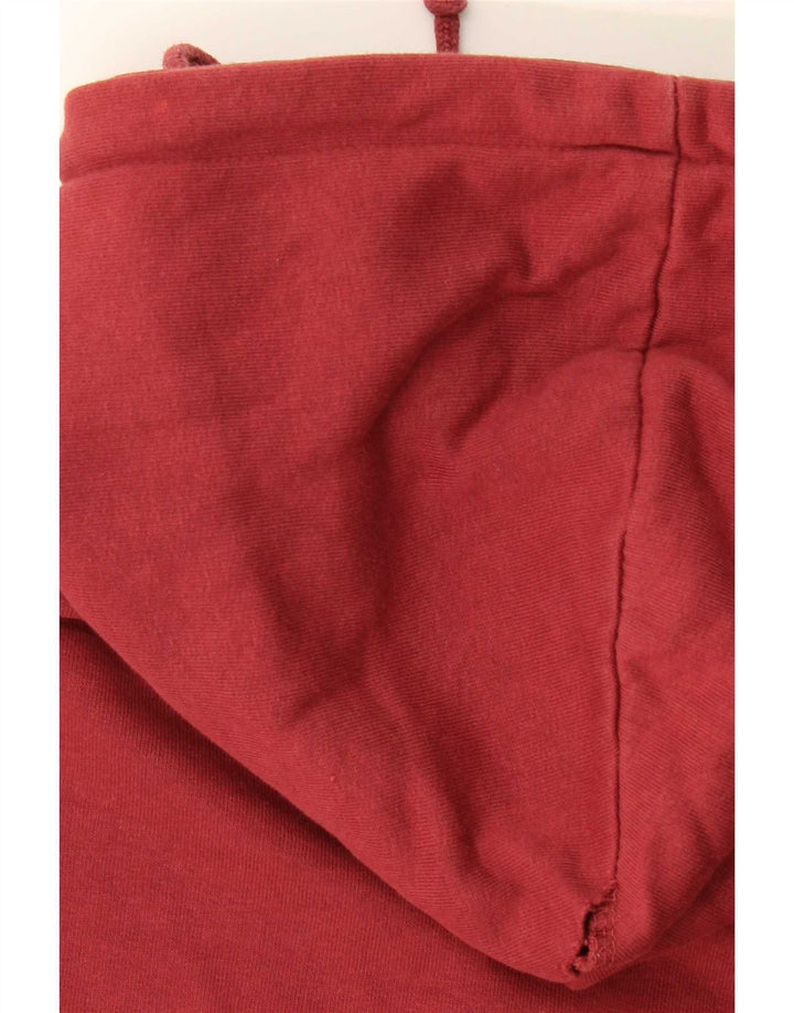 Pull & Bear Womens Oversized Crop Graphic Hoodie Jumper UK 14 Medium Red