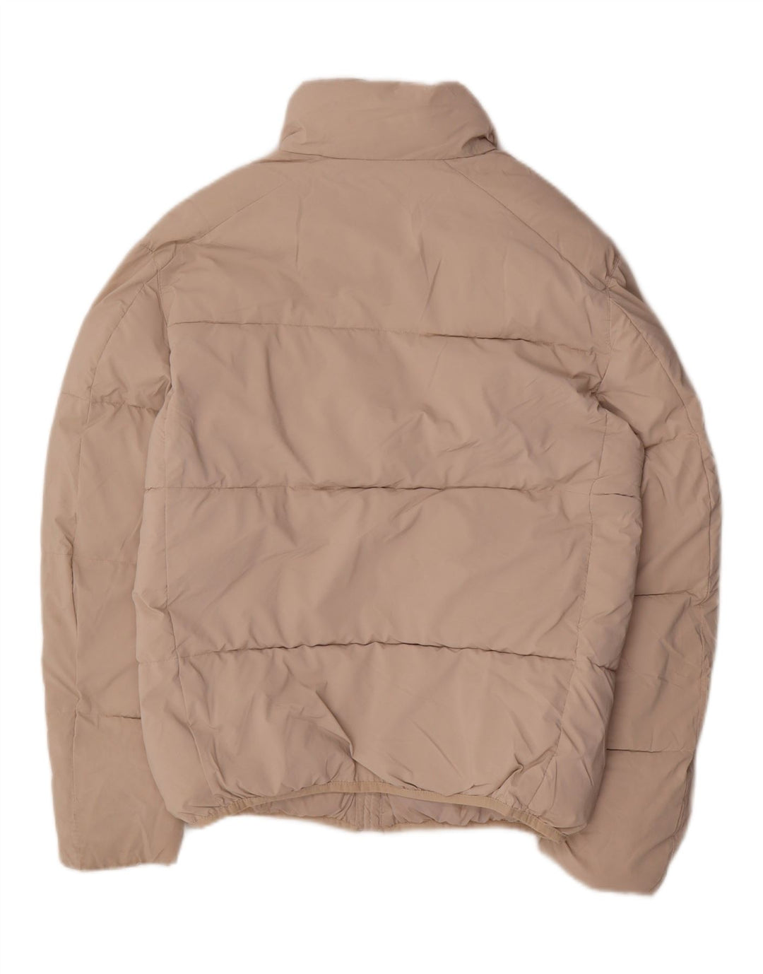 Zara Womens Oversized Padded Jacket UK 10 Small Beige Nylon
