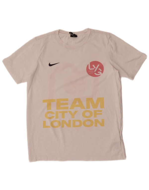 Nike Boys Dri Fit Graphic T-Shirt Top 13-14 Years XL White Cotton