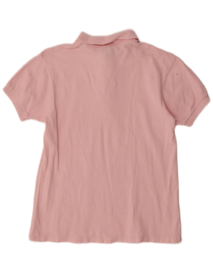 Lacoste Womens Polo Shirt Size 42 Large Pink Cotton