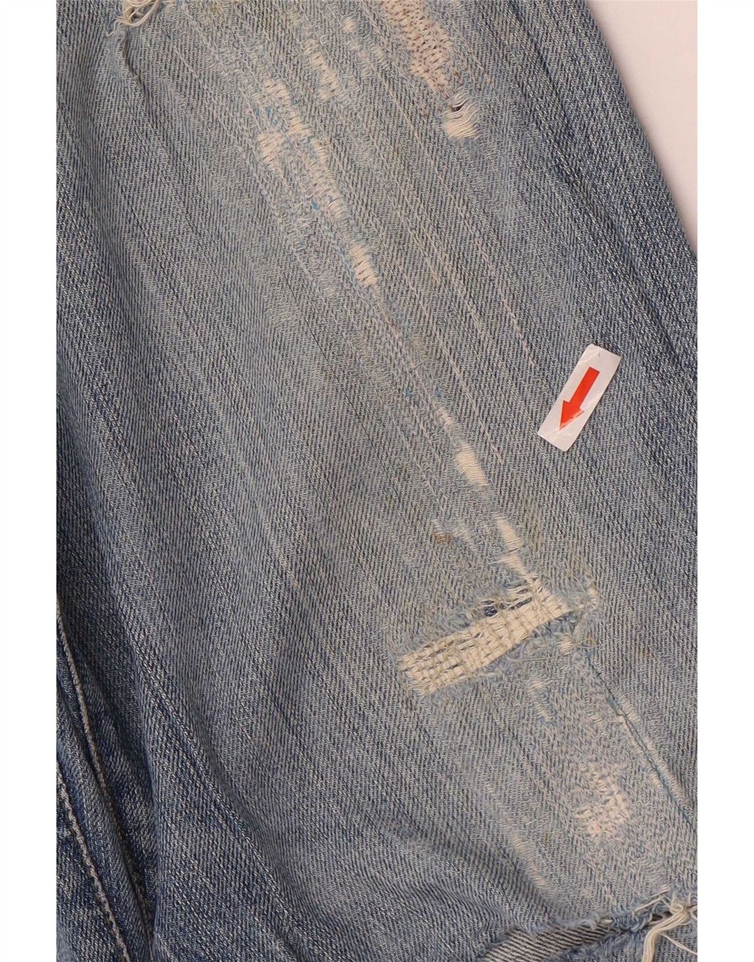 Armani Mens Distressed Straight Jeans W31 L29 Blue Cotton