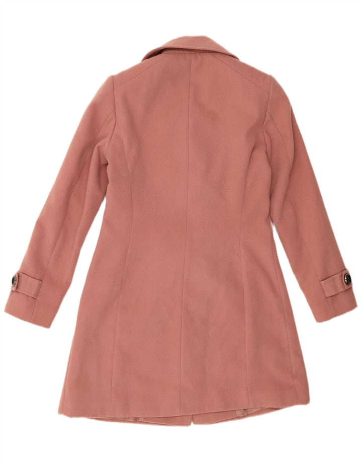 Miss Selfridge Womens Overcoat UK 10 Small Pink Polyester