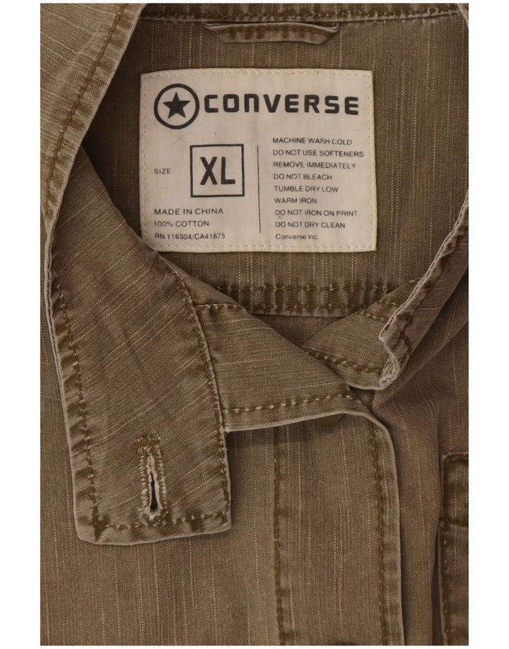 CONVERSE Womens Utility Jacket UK 18 XL Khaki Cotton