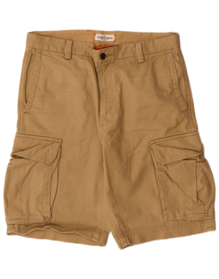 DOCKERS Mens Cargo Shorts W32 Medium  Beige Cotton