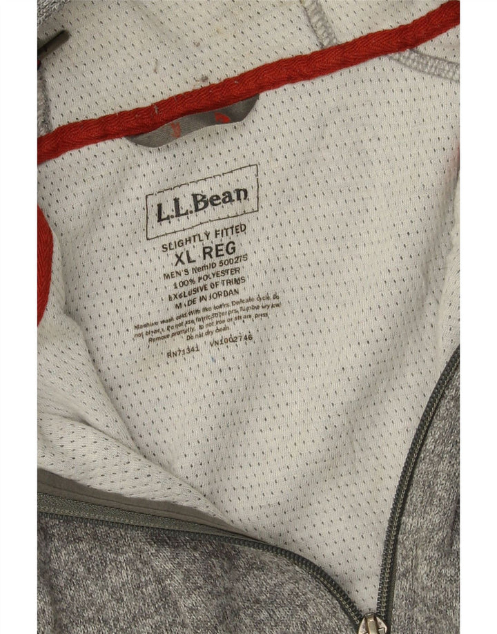 L.L.Bean Mens Zip Hoodie Sweater XL Grey Polyester