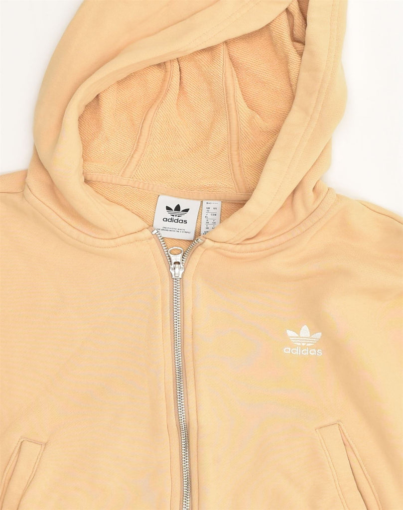 ADIDAS Womens Oversized Crop Zip Hoodie Sweater UK 12 Medium  Yellow | Vintage Adidas | Thrift | Second-Hand Adidas | Used Clothing | Messina Hembry 