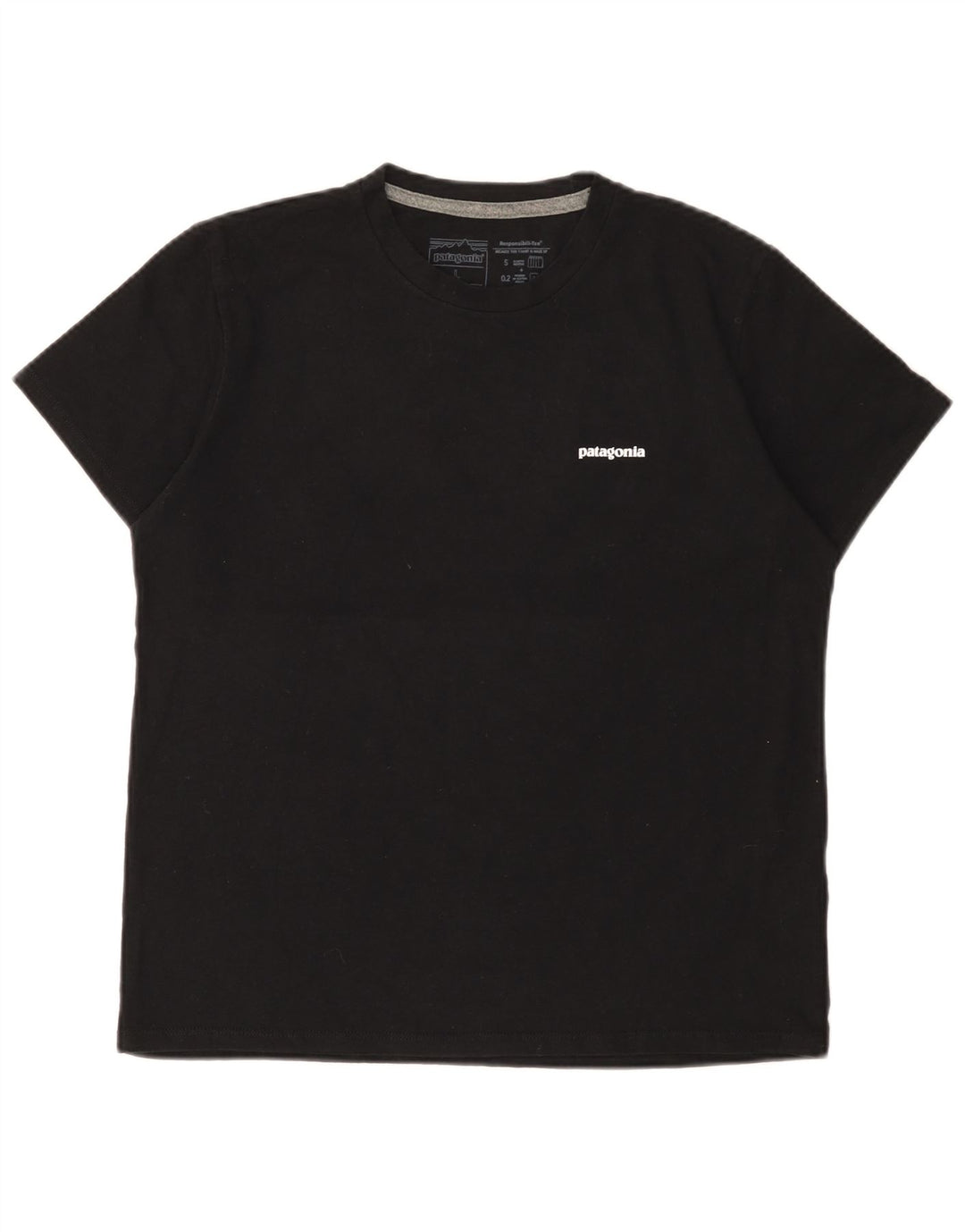 Patagonia Womens Graphic T-Shirt Top UK 16 Large Black Polyester