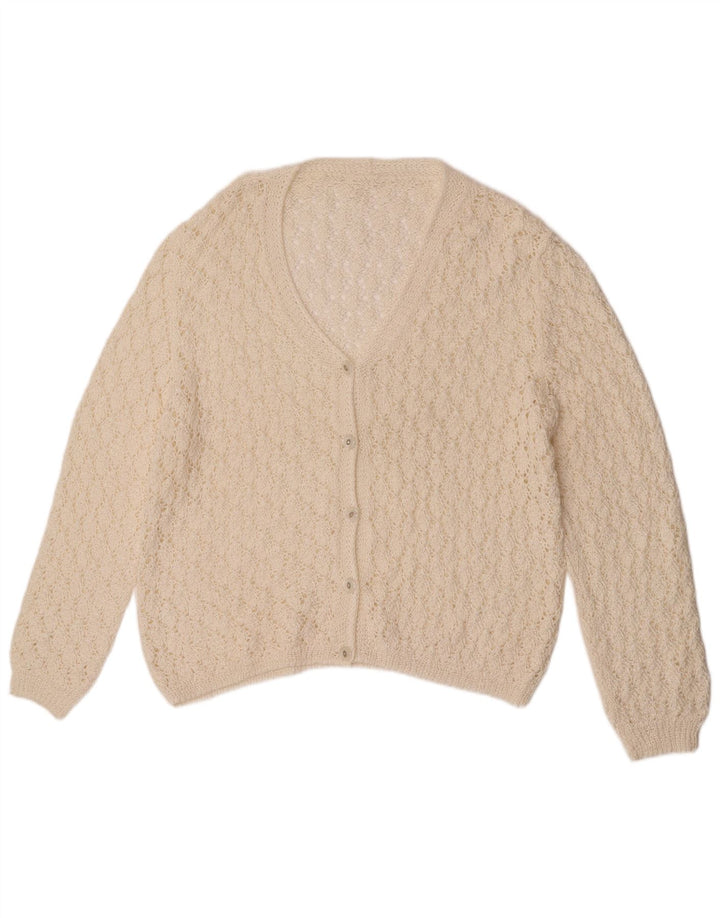 Vintage Womens Cardigan Sweater UK 18 XL White