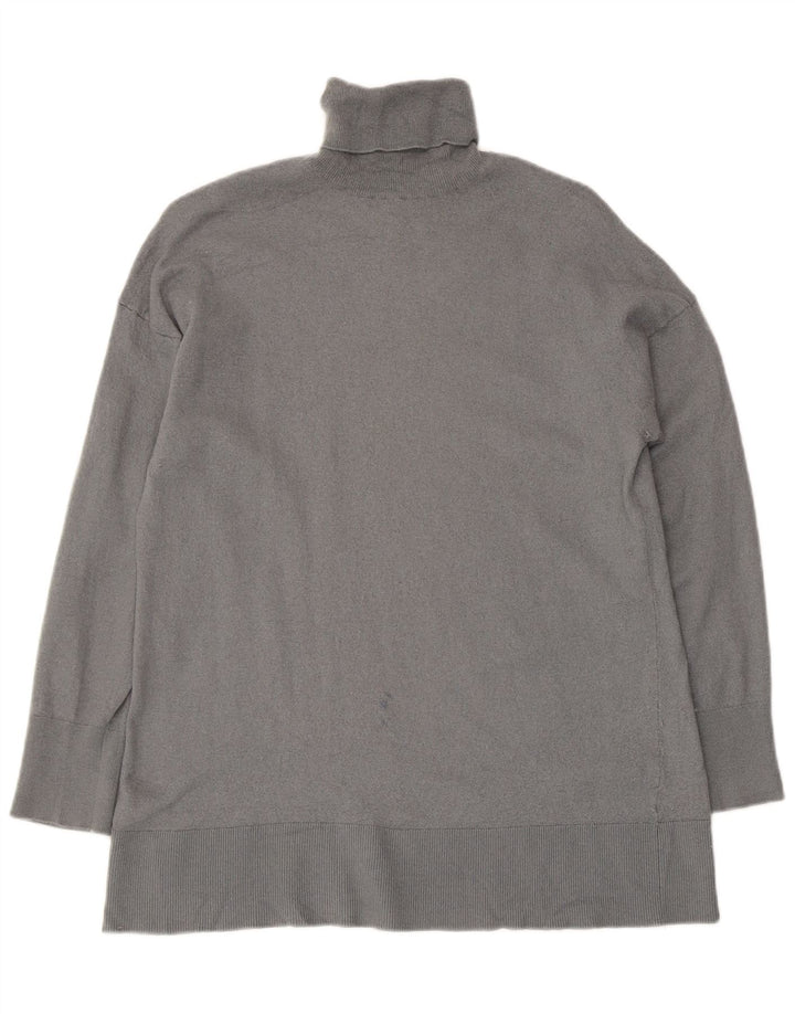 Massimo Dutti Womens Roll Neck Jumper Sweater UK 12 Medium Grey