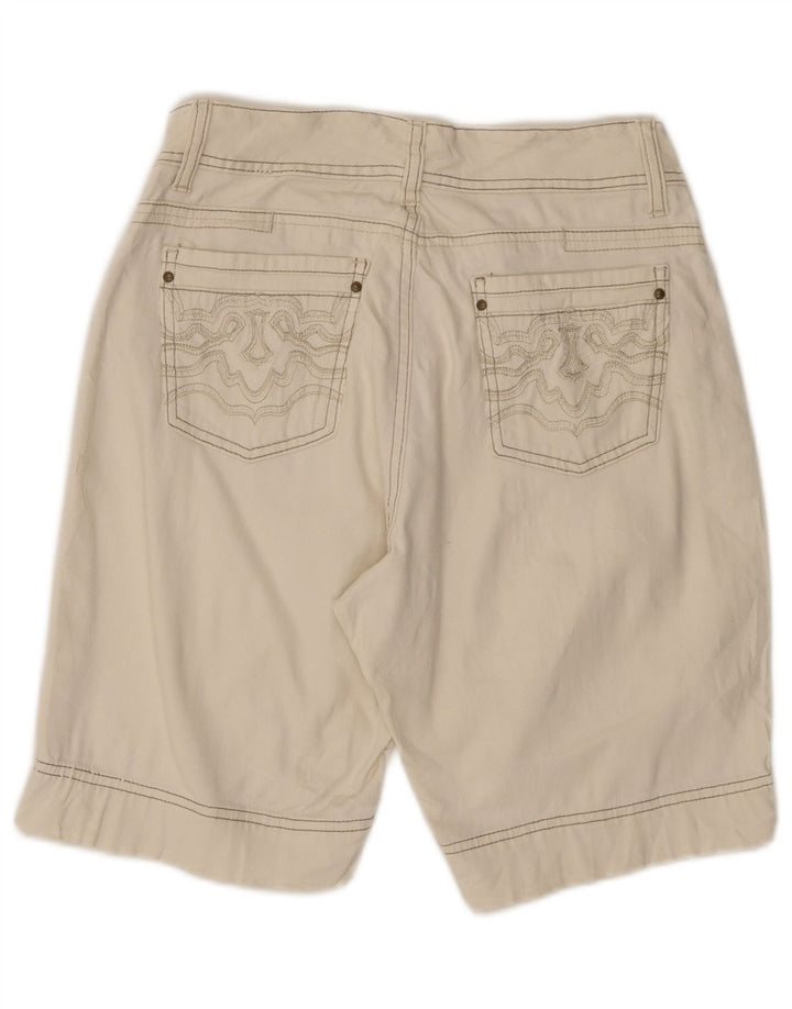 LEE Womens Slender Secret Casual Shorts US 8 Medium W28 White Cotton