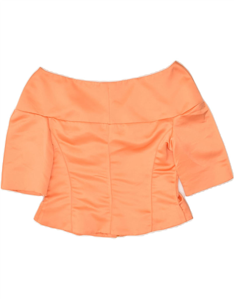 GIO GUERRERI Womens Crop Off Shoulder Top IT 44 Medium Orange Polyester | Vintage Gio Guerreri | Thrift | Second-Hand Gio Guerreri | Used Clothing | Messina Hembry 