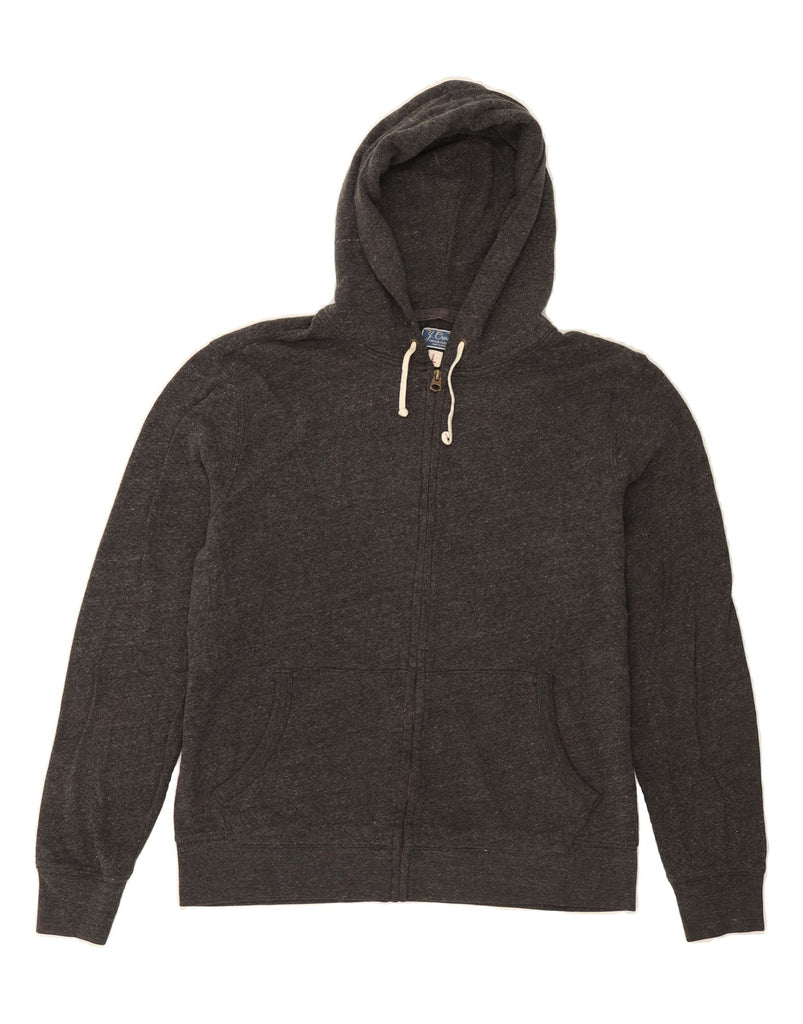 J. CREW Womens Zip Hoodie Sweater UK 16 Large Grey Flecked Cotton Vintage J. Crew and Second-Hand J. Crew from Messina Hembry 
