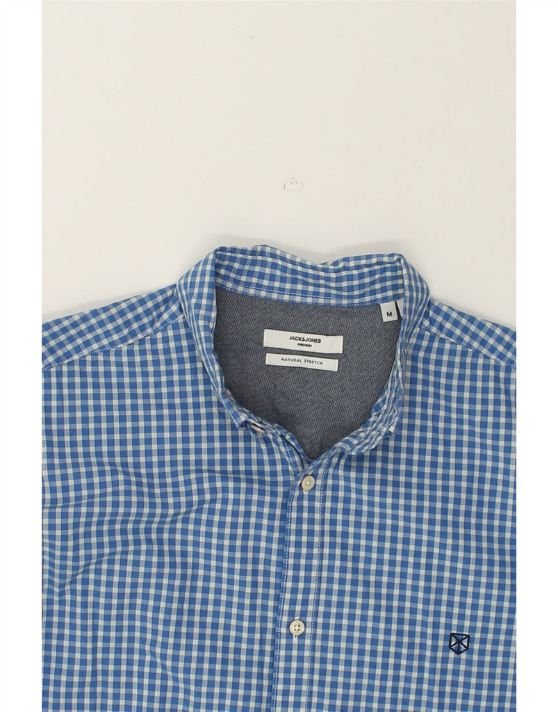 JACK & JONES Mens Stretch Shirt Medium Blue Gingham Cotton | Vintage Jack & Jones | Thrift | Second-Hand Jack & Jones | Used Clothing | Messina Hembry 