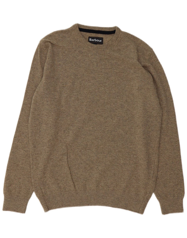 Barbour Mens Crew Neck Jumper Sweater Large Grey Wool