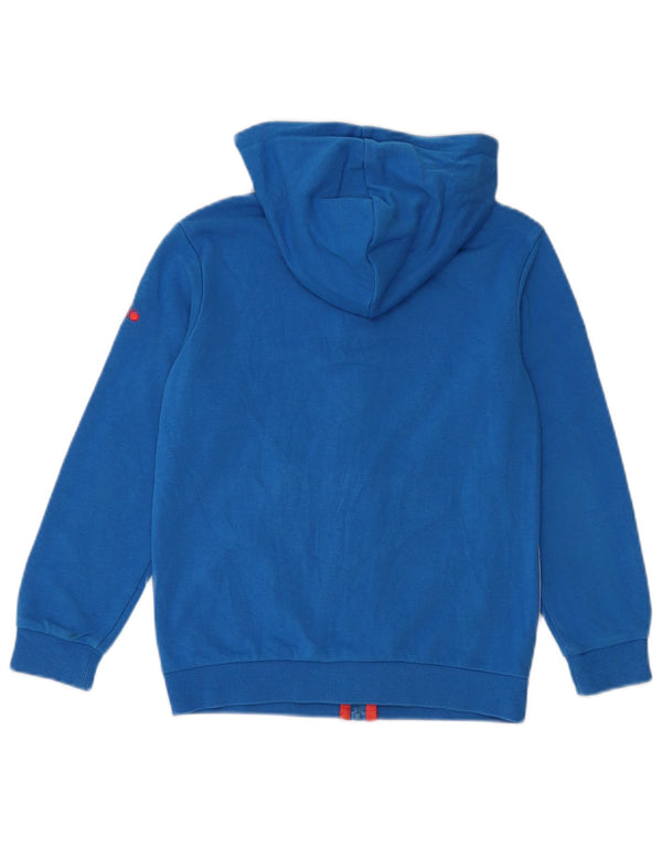 Diadora Boys Zip Hoodie Sweater 7-8 Years Medium Blue Colourblock