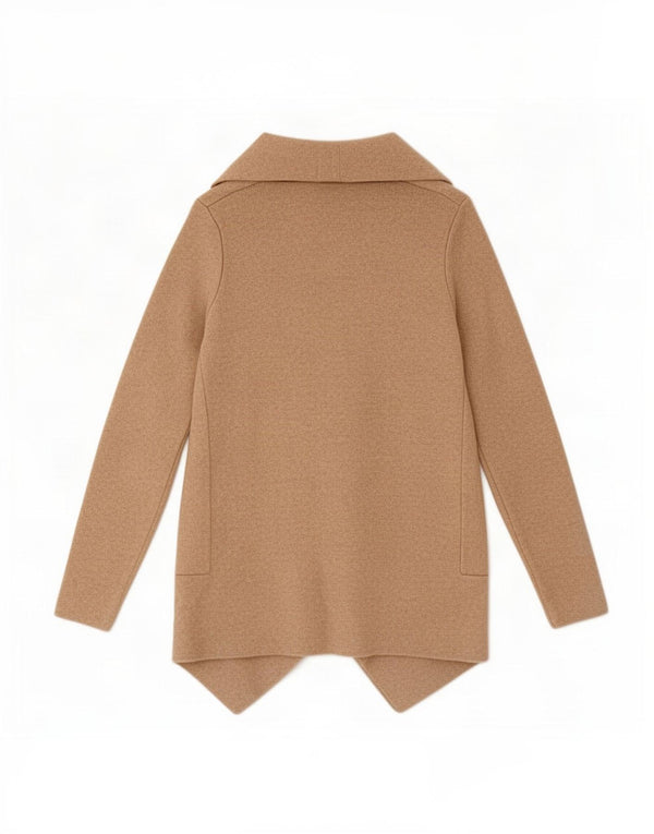 Zara Womens Asymmetric Open Cardigan Sweater UK 10 Small Beige