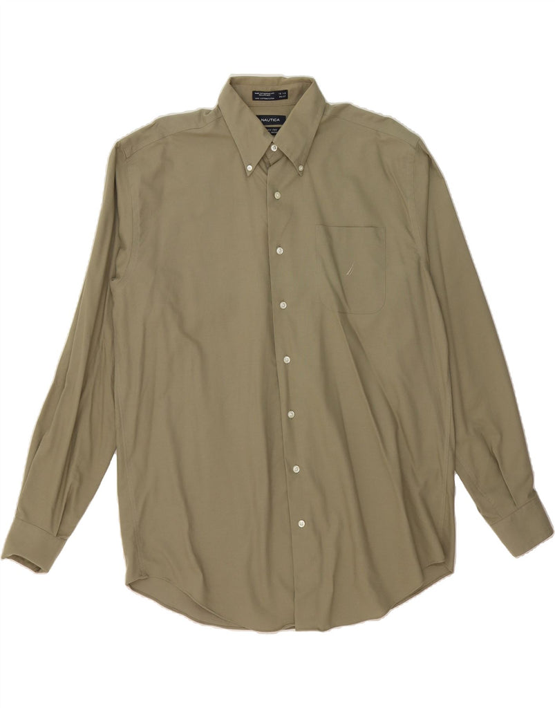 NAUTICA Mens Shirt Size 16 1/2 Large Khaki Cotton Vintage Nautica and Second-Hand Nautica from Messina Hembry 