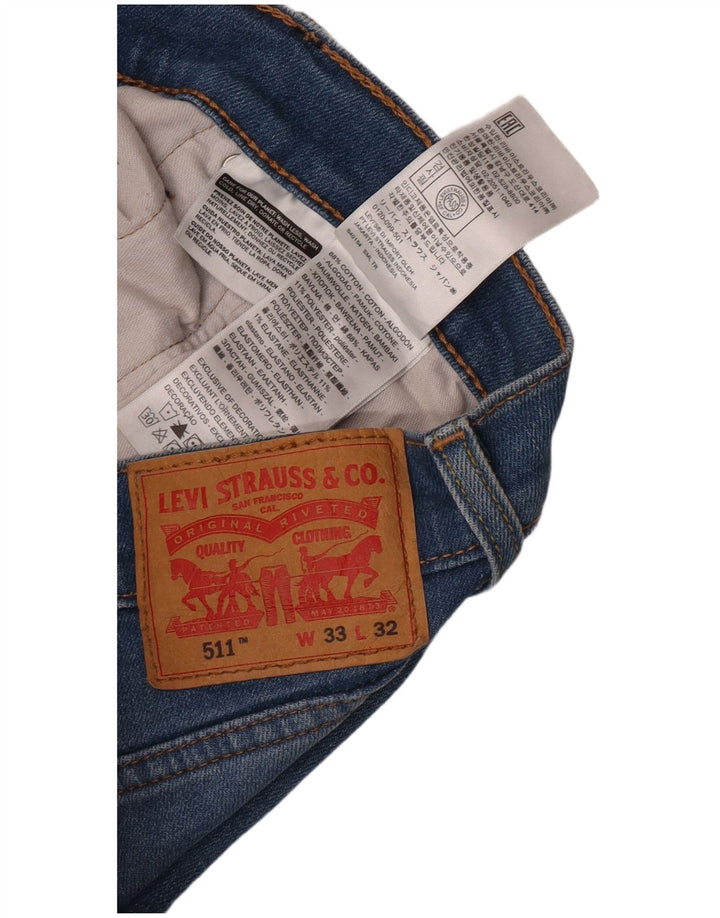 Levi's Mens 511 Slim Jeans W33 L32 Blue Cotton